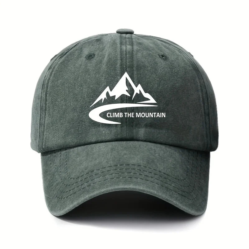 Mountain pattern, men's and women's fashionable outdoor baseball cap, adjustable hood, sports fishing, hiking, camping