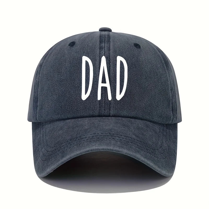 Dad's letter printed baseball cap retro lightweight washable hat with adjustable sun protection hat for travel