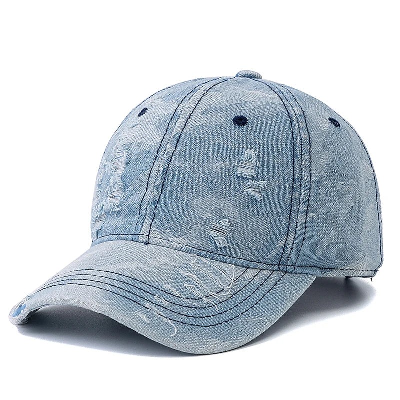 Hot Sale Unisex Baseball Cap Camo Style High Quality Hole Design Denim Cap Men Women Outdoor Camping Hiking Hats