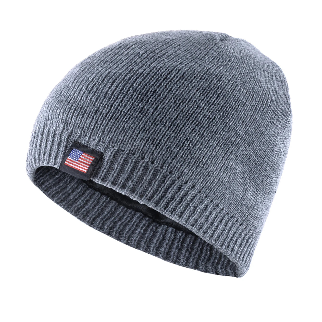 Men's Skullies Beanies Knitted Wool Hats Men Winter Knitting Thick Beanie Hat Double Layer Solid Color Velvet Warm Bonnet Cap