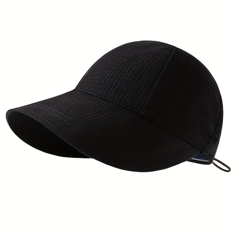 Women'S Breathable Women Bucket Hat with Adjustable Drawstring Elastic Polyester Sun Protection Head Caps,suitable for Beach