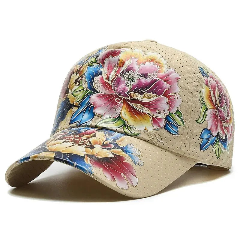 Summer Quick Dry Baseball Cap Men's and Women's Flower Sun Hats Printed Chinese Style Floral Sun Hats Outdoor Hats