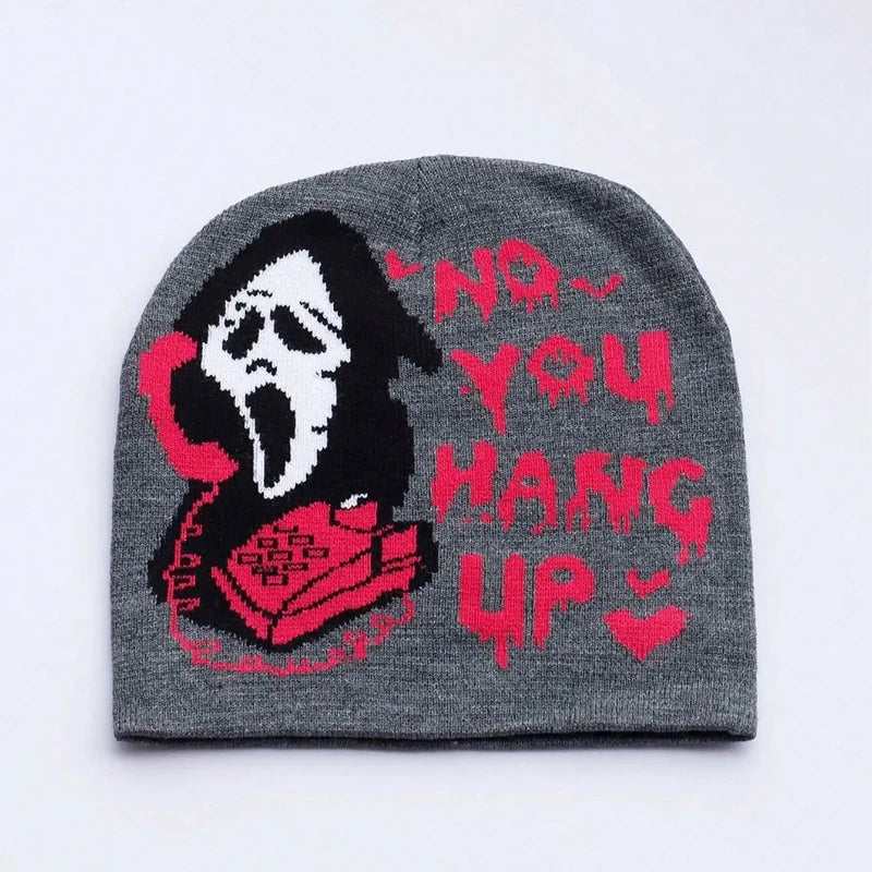 1pc Halloween Skull Goth Knit Fashion Beanie Hats For Men Women Cool Emo Gothic Birthday Christmas Skeleton Spooky Gifts Present