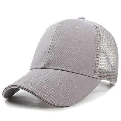 Unisex Mesh Cap Casual Plain Cotton Baseball Cap Adjustable Summer Trucker Hats For Women Men
