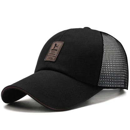 Hatsmen's And Women's Outdoor Sports Caps Korean Version Winning Bid, Back Net Sunhat, Breathable Canvas Sandwich Baseball Cap