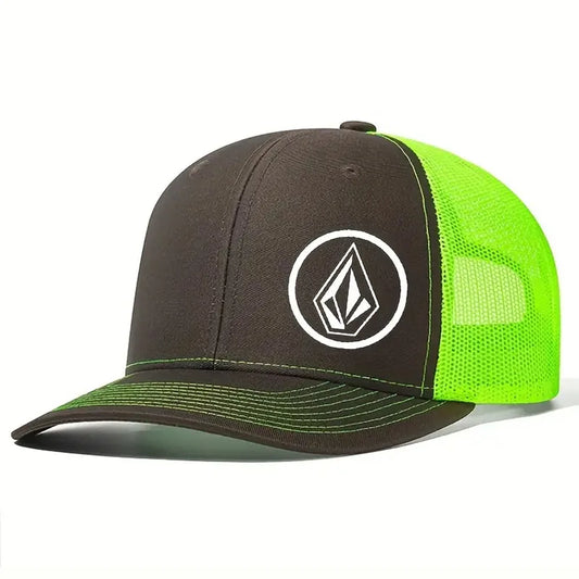 Diamond printed mesh duckbill cap for men and women, outdoor sun shading and breathable travel baseball cap