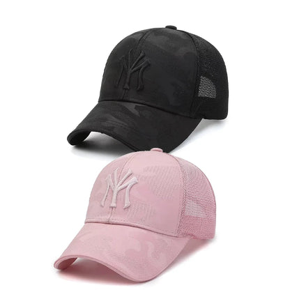 New Spring/Summer Embroidered Letter Camouflage Hat Men'S Fashion Casual Baseball Cap Breathable Cap, Mesh Visor Hat