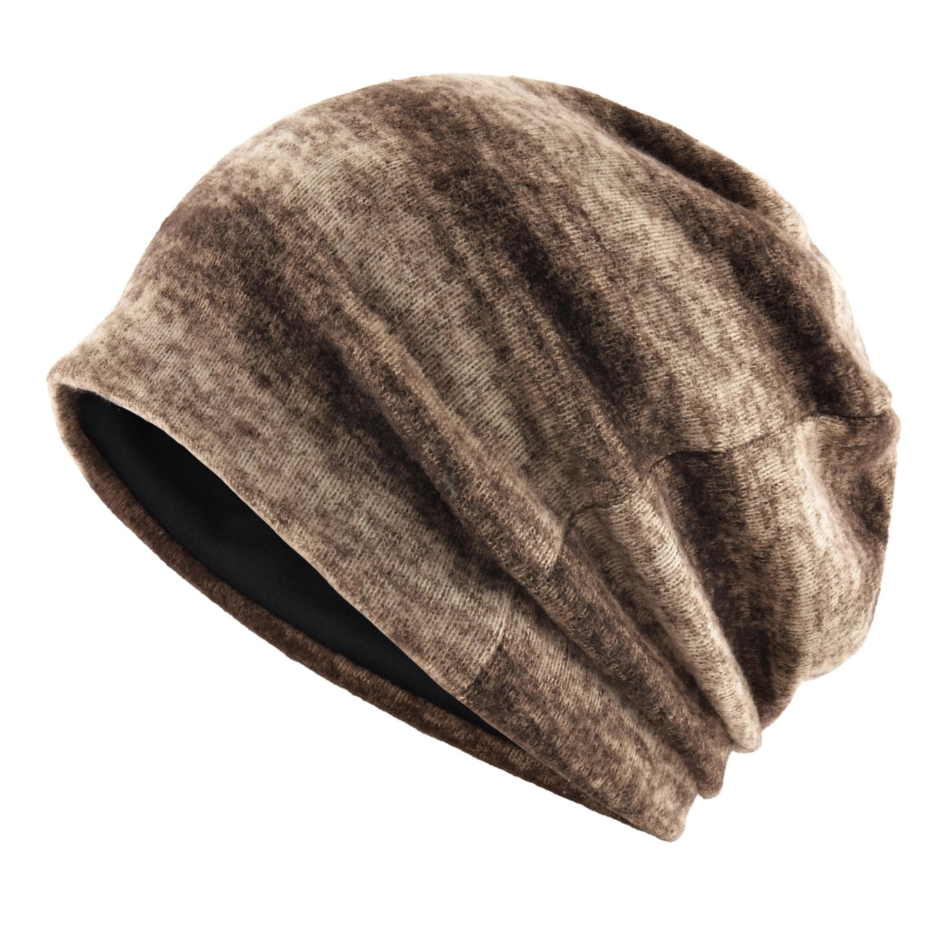 Unisex Striped Knit Beanie Women Winter Fall Warm Slouchy Hat Stretchy Cuff Trendy Streetwear Bonnet Cap Men Women