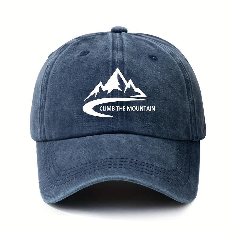 Mountain pattern, men's and women's fashionable outdoor baseball cap, adjustable hood, sports fishing, hiking, camping