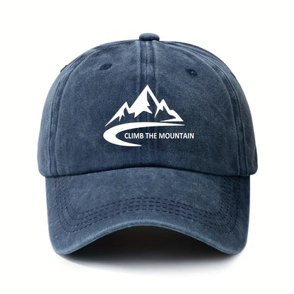 Mountain pattern, men's and women's fashionable outdoor baseball cap, adjustable hood, sports fishing, hiking, camping