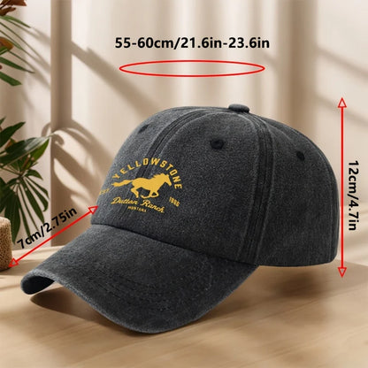 Yellowstone horse print baseball cap,classic retro duckbill cap,comfortable sweat absorbing breathable cap,outdoor casual sports