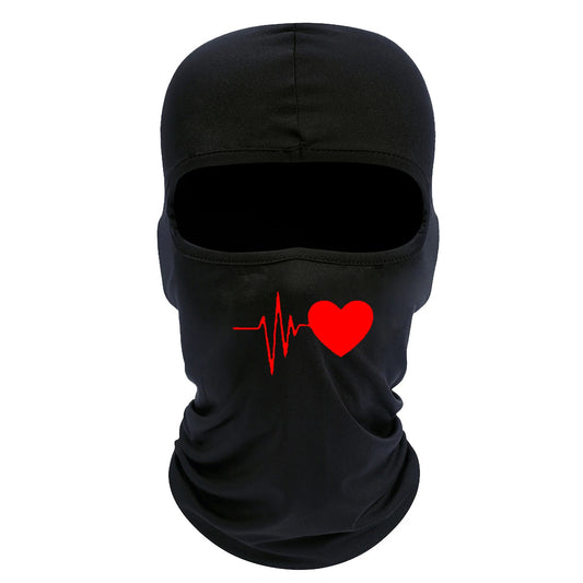 Love printed face mask for outdoor cycling, breathable men's and women's balaclava hats for hands-on use