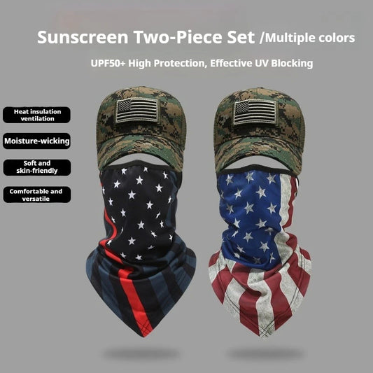 1set Camouflage Training  Mask Cap with Embroidered Flag,outdoor Sun Baseball Hat Breathable Sunshade Summer Outdoor Activities