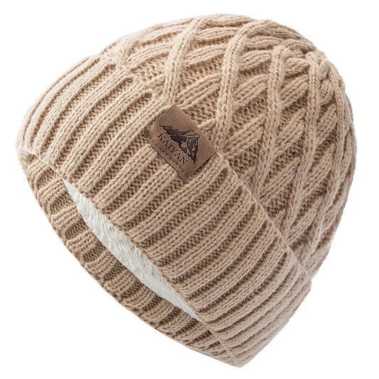Unisex Letter Label Winter Hat Fashion Plush Fur Lined Hats For Women And Men Outdoor Classic Keep Warm Winter Cap