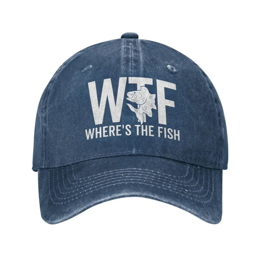 WTF Where's The Fish Hat Women Baseball Hat Graphic Cap Men’s For Cap