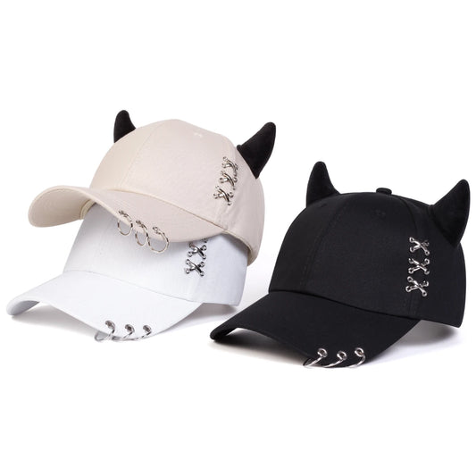 Unisex XXX Iron Ring Bull Horn Personality Baseball Caps Spring Autumn Outdoor Adjustable Casual Hats Sunscreen Hat