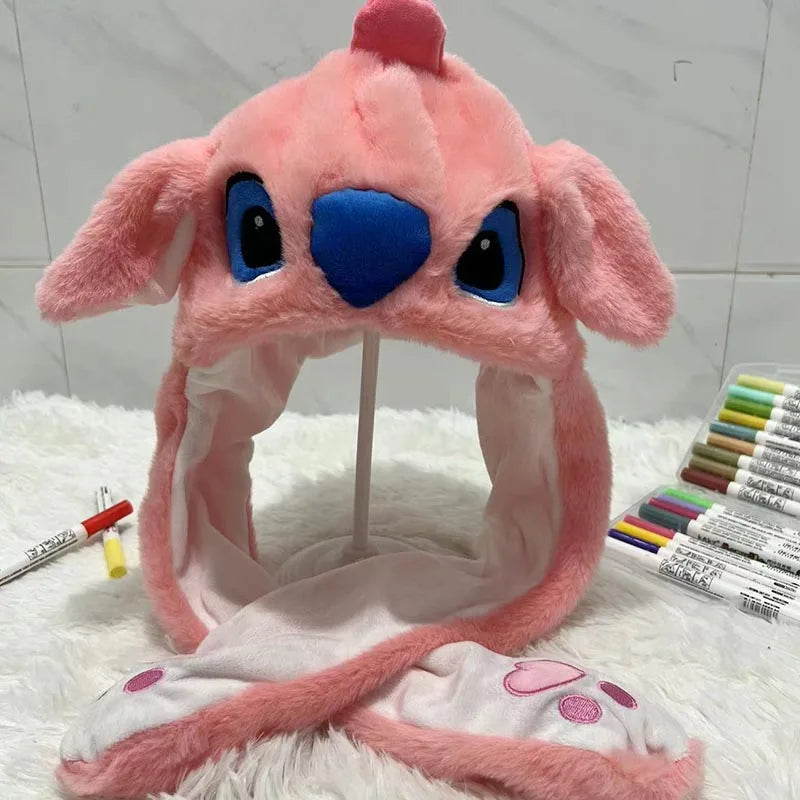 Plush Moving Rabbit Hats Children Plush Hat After Pressing The Paw Ear Can Move Hair Band Decoration Prop Cosplay Adult Cute Hat