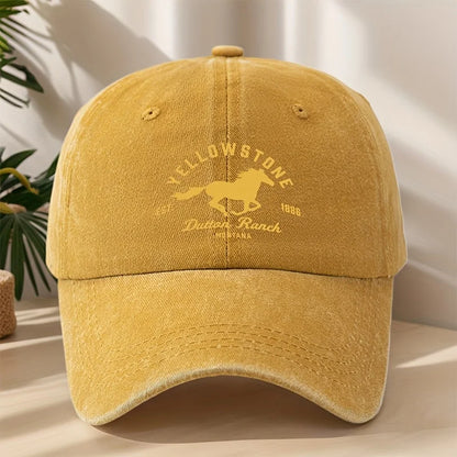 Yellowstone horse print baseball cap,classic retro duckbill cap,comfortable sweat absorbing breathable cap,outdoor casual sports