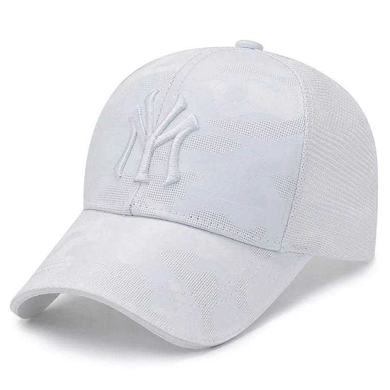 New Spring/Summer Embroidered Letter Camouflage Hat Men'S Fashion Casual Baseball Cap Breathable Cap, Mesh Visor Hat