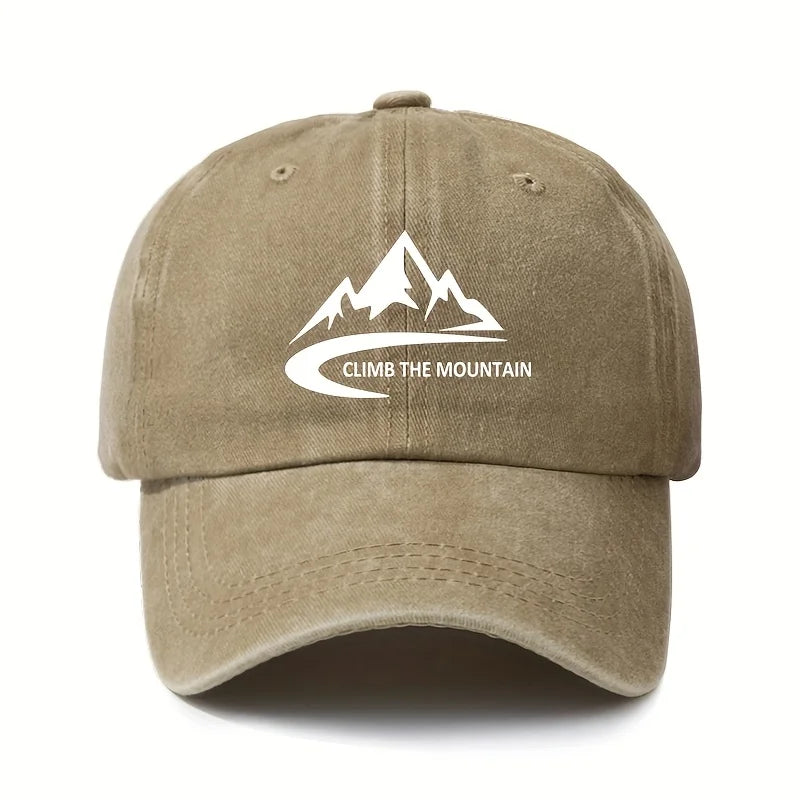 Mountain pattern, men's and women's fashionable outdoor baseball cap, adjustable hood, sports fishing, hiking, camping