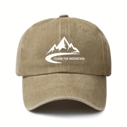 Mountain pattern, men's and women's fashionable outdoor baseball cap, adjustable hood, sports fishing, hiking, camping