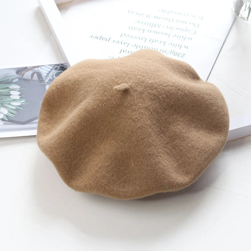 1Pc French Beret ,simple and Casual Solid Color Knit Hat for Autumn Winter,suitable for Outdoor Activities