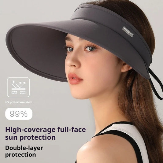 1pc Women Large Brim Sun Hats Uv Protection Sunscreen Caps Non Slip Sight Unobstructed Foldable Summer Women's Hats for Commute
