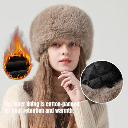 1pc Cossack Elegant  Men Trapper Mongolian Hats Winter Russian Ushanka Hat with Fleeced Earflap Hat Windproof for Hunting Skiing