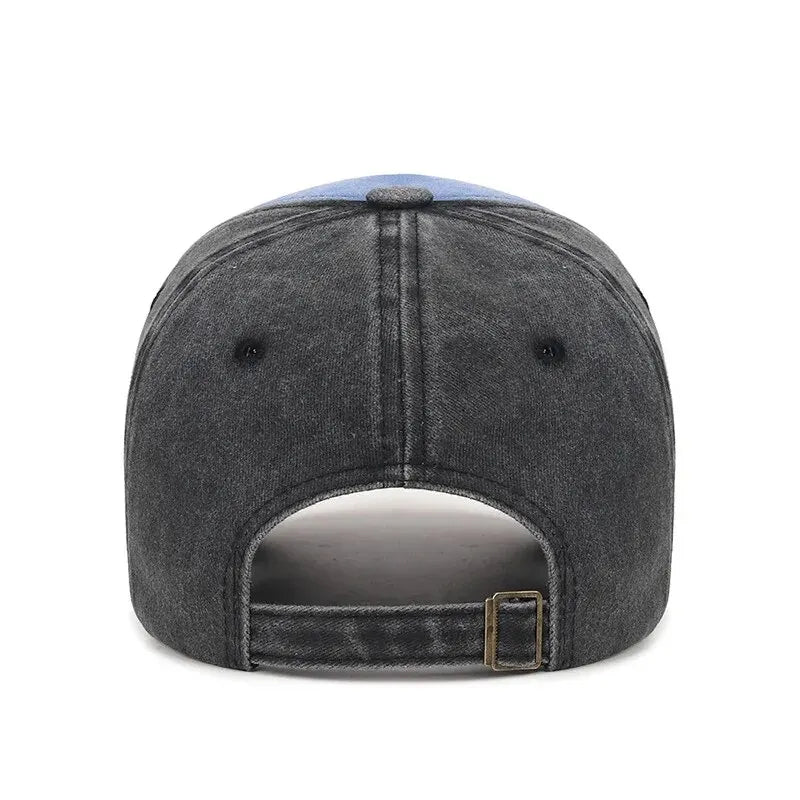 Four Seasons Washed Vintage Distressed Curvy Brimmer Cap Men's Women's Fashion Patch Embroidery Sun Cap Adjustable