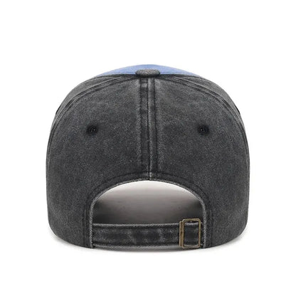 Four Seasons Washed Vintage Distressed Curvy Brimmer Cap Men's Women's Fashion Patch Embroidery Sun Cap Adjustable