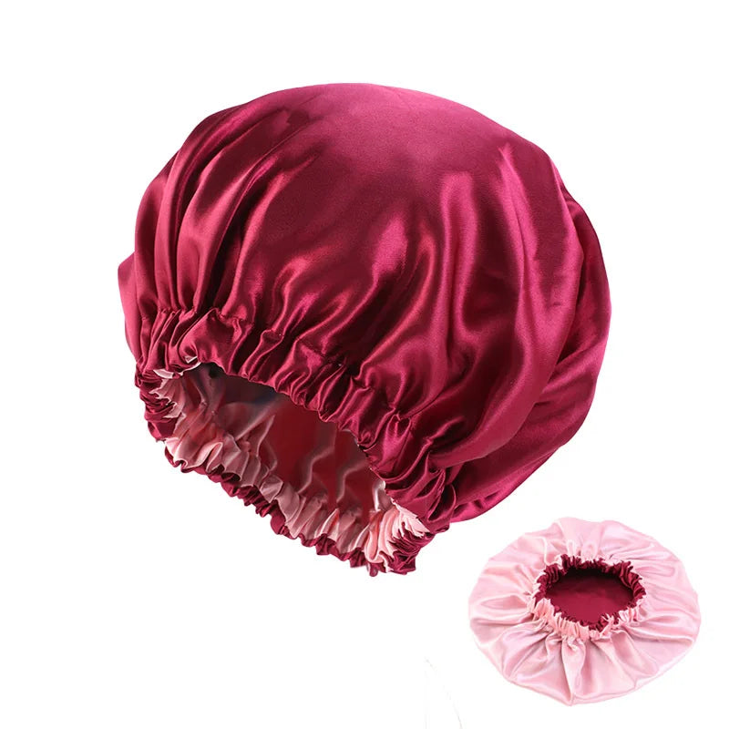 Women's double-layer color round hat sleeping hat headscarf hat beauty and hairdressing tools postpartum
