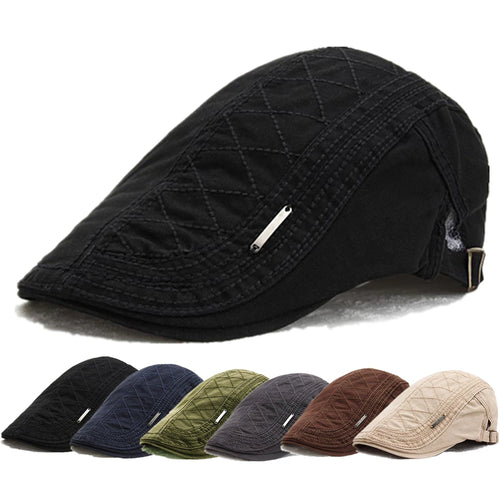 Hot Sale Men's Women Summer Outdoor Sports Flat Cap Casual Cotton Beret Caps Peaked Stylish Hat With Small Metal Tag