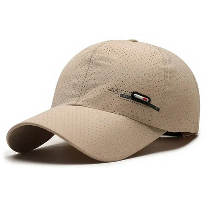 Summer Small Leather Label Quick-dry Baseball Cap Outdoor Sports Running Duck Cap Fashion Trend Simple Hat Men
