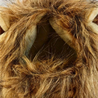 1pc Cute Funny Pet Clothes Cap Cute Cat Wig Lion Mane Costume Cosplay Kitten Dog Hat with Ears,suitable for Fancy Party Supplies