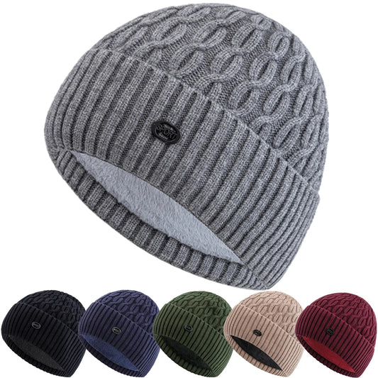 New Style Unisex Chic Cap Stylish Soft Beanie Hats Winter Hat Fur Lined Warm Cap For Men Women Thicken Ski Sports Knitted Hat
