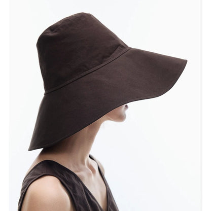 1pc Japan Women's Big Brim Bucket Hat,Spring Summer Foldable Travel Sun Hat Foldable UV,Beach Strap Panama Hats for Outdoor