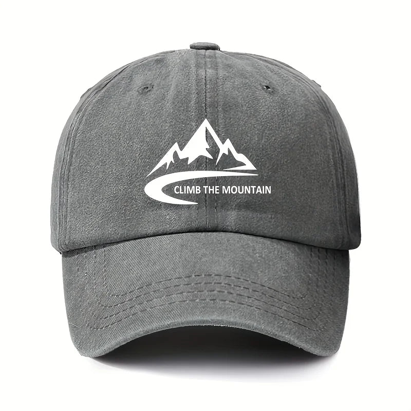 Mountain pattern, men's and women's fashionable outdoor baseball cap, adjustable hood, sports fishing, hiking, camping