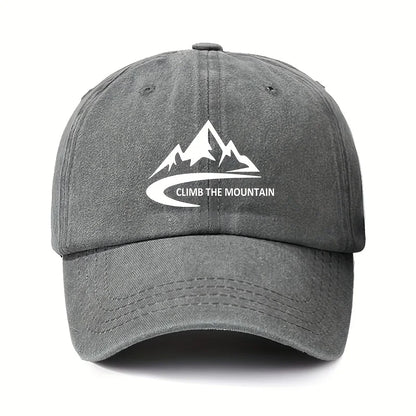Mountain pattern, men's and women's fashionable outdoor baseball cap, adjustable hood, sports fishing, hiking, camping