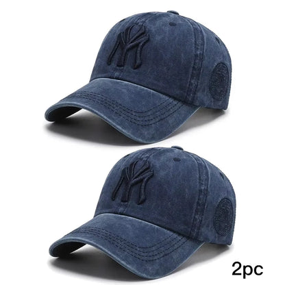 Hat Women's Korean Version Cap Soft Top Washed Distressed Baseball Cap Fashion Casual Men's Embroidery Sunshade Sunscreen Hat