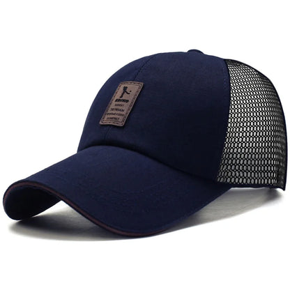 Hatsmen's And Women's Outdoor Sports Caps Korean Version Winning Bid, Back Net Sunhat, Breathable Canvas Sandwich Baseball Cap