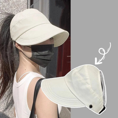 Quick Dry Hat Summer Empty Cap Women's Upgrade Can Hang Mask Outdoor Visor Thin Quick Dry Sunscreen Hat