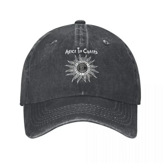 Baseball Caps Alice In Chains Band Accessories Unisex Vintage Distressed Cotton AIC Heavy Metal Cap Adjustable