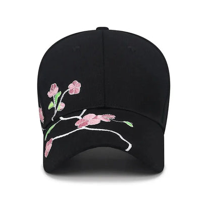 Hat Women's New National Tide Cap, Sunshade Sun Hat, Spring And Autumn Plum Blossom Embroidery National Style Baseball Cap