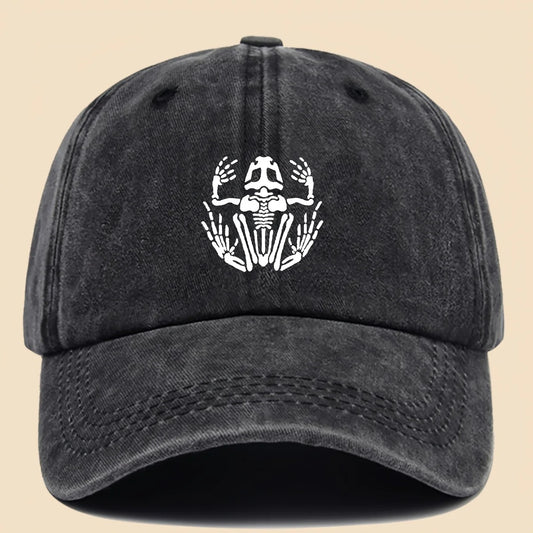 Skeleton Frog Printed Baseball Hat for Men and Women Fishing and Outdoor Exploration Father's and Mother's Day Gift