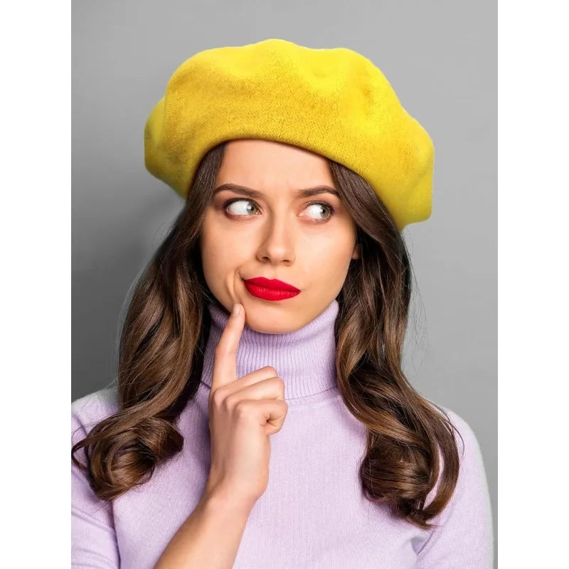 1Pc French Beret ,simple and Casual Solid Color Knit Hat for Autumn Winter,suitable for Outdoor Activities