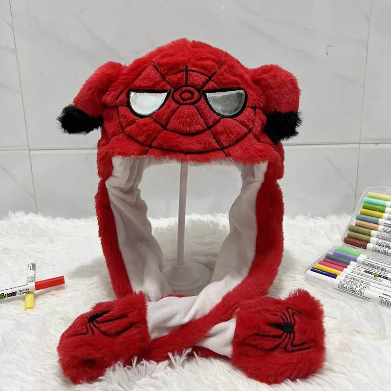 Plush Moving Rabbit Hats Children Plush Hat After Pressing The Paw Ear Can Move Hair Band Decoration Prop Cosplay Adult Cute Hat