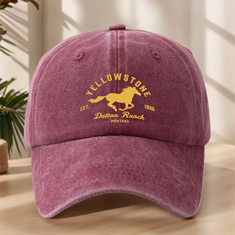 Yellowstone horse print baseball cap,classic retro duckbill cap,comfortable sweat absorbing breathable cap,outdoor casual sports