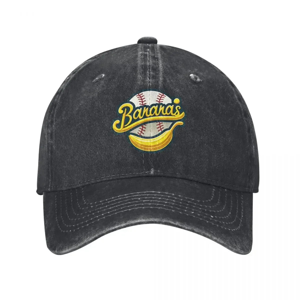 Funny Let's Go Bananas Unisex Baseball Caps Savannah Baseball Distressed Denim Caps Hat Vintage Outdoor Workouts Sun Cap