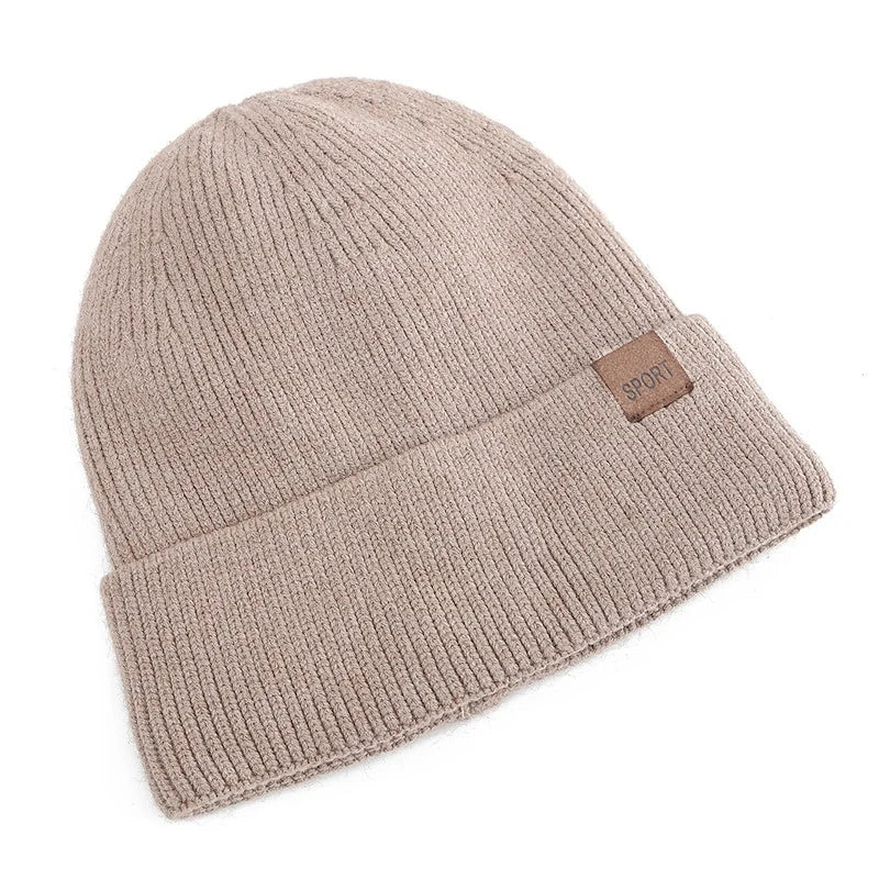 New Unisex Winter Hat Plush Fleece Warm Cap Stylish Soft Cuff Beanie Hat For Men Women Outdoor Thicken Ski Sports Knitted Hat