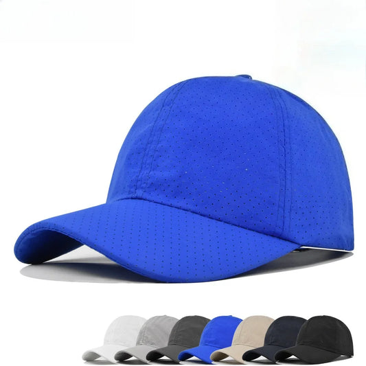 Dry Quickly Sun Cap Woman Outdoors Casual Sport Hat Men Big Size Baseball Cap 55-60cm Adjustable Sun Visor Cap Peaked Cap